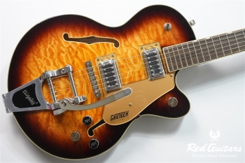 G5655T-QM ELECTROMATIC CENTER BLOCK JR. SINGLE-CUT QUILTED MAPLE WITH BIGSBY - Sweet tea